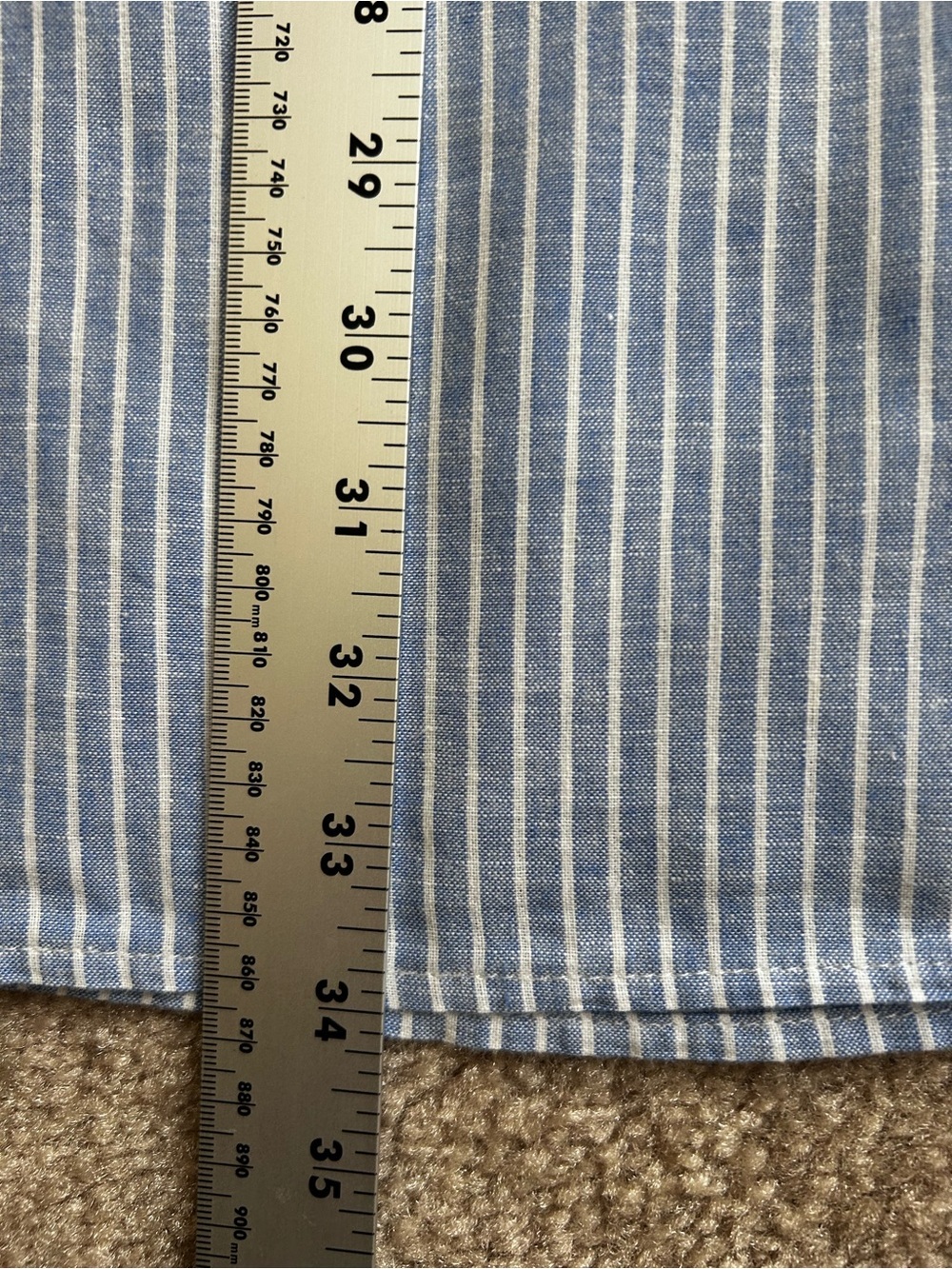 H&M Blue and White Striped Linen-Blend Dress - Picture 8 of 8